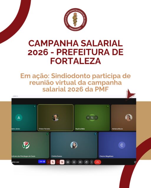 Nesta quarta-feira, 14/01, o Sindiodonto participou da reunião virtual de articulação e mobilização para encaminhar o início das atividades públicas da Campanha Salarial de 2026 dos servidores e  funcionários públicos da Prefeitura de Fortaleza. 

No dia 17, a partir das 15 hs, será montado uma pequena estrutura para concentração (tenda, caixa de som, hidratação) no calçadão da Beira-Mar, na Av. Historiador Raimundo Girão, em frente ao Ideal Clube. A ideia é realizar essa atividade nos sábados de pré carnaval para sensibilizar o Prefeito Evandro Leitão e para mostrar a sociedade que quem faz o carnaval merece respeito e valorização. 

Servidor compareça resgate seu abada e particpe do bloco Reajuste Salarial já!

✊SÓ A LUTA MUDA A VIDA! 

#campanhasalarial2026 #servidorespublicos #fortaleza #reajuste