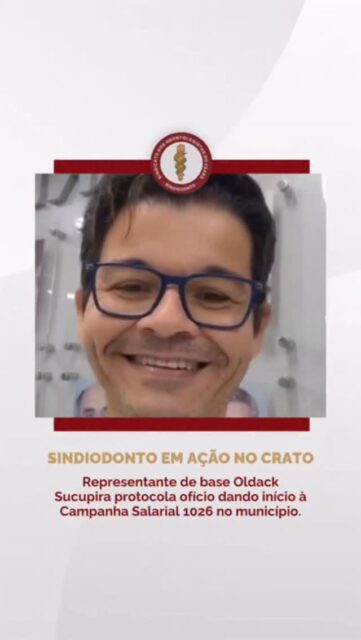 Agora é oficial! O município do Crato dá início a campanha salarial de 2026. O representante sindical da região, Dr. Oldack Sucupira, protocolou nesta sexta-feira (30/01) ofício em que oficializa o início da campanha. 

Acompanhe as redes do Sindiodonto e junte-se à luta pelos direitos dos cirurgiões-dentistas do estado do Ceará!