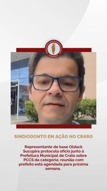 O representante de base do Sindiodonto no município do Crato,  Oldack Sucupira protocolou, nesta quinta-feira (29), ofício junto à Prefeitura Municipal solicitando reunião com o prefeito sobre a atualização do Plano de Cargos, Carreiras e Salários dos cirurgiões-dentistas.

O encontro deverá acontecer na próxima semana. 

Acompanhe as redes do Sindiodonto para saber mais sobre o assunto! 

SÓ A LUTA MUDA A VIDA! 💪

#servidores #crato #cirurgioesdentistas #sindiodonto #valorizaodonto