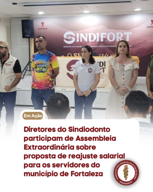 Entidades sindicais, entre elas o Sindiodonto, se reuniram nesta terça-feira (10/2), no Sindifort, para discutir a proposta de reajuste salarial apresentada pela gestão do prefeito Evandro Leitão aos servidores municipais de Fortaleza.

A Prefeitura propôs reajuste de 4,26%, limitado à inflação de 2025 (IPCA), percentual considerado insuficiente pelas categorias, por não repor perdas acumuladas nem garantir ganho real.

Em assembleia, os servidores rejeitaram a proposta e defenderam uma contraproposta de 5,26%, além do aumento do auxílio-refeição de R$ 17 para R$ 20, revisão do PCCS, mudanças nas regras previdenciárias e melhorias no IPM Saúde.

A mobilização integra a campanha salarial unificada do funcionalismo. As negociações seguem nas próximas semanas, e novas assembleias não estão descartadas.

#reajuste #servidorespublicos #fortaleza #sindiodontoceara