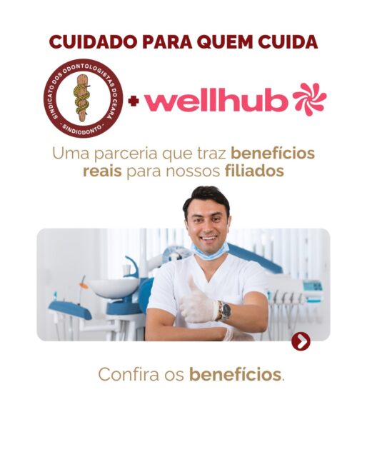 Cuidar de quem cuida também é compromisso nosso. 🤝

O Sindiodonto dá mais um passo importante na valorização dos seus filiados com uma parceria que vai além do consultório: bem-estar, saúde física e mental na prática.

Com o Wellhub, você passa a ter acesso a uma rede completa de cuidados:

✔ Academias
✔ Estúdios
✔ Aulas on-line
✔ Aplicativos de saúde, nutrição e terapia

Tudo isso com abrangência nacional, para acompanhar sua rotina onde você estiver, inclusive em viagens.

E tem mais:
🔹 Acesso gratuito por 1 ano à plataforma Wellhub
🔹 Sem taxas adicionais
🔹 Mais qualidade de vida no seu dia a dia profissional

Porque cuidar da sua saúde também é essencial para cuidar melhor dos seus pacientes.

#Sindiodonto #Odontologia #Saúde #Wellhub