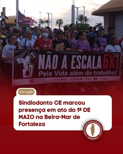 Lugar de Dentista também é na luta por direitos!

O Sindiodonto marcou presença neste 1º de Maio, em Fortaleza, representado pelo diretor Dalmiro Castro. 

Reafirmamos nosso compromisso com a defesa da classe odontológica e o apoio às pautas que garantem qualidade de vida para quem trabalha. A redução da jornada é essencial para um atendimento de excelência e para a saúde do profissional.

Fique atento às nossas redes para as próximas mobilizações. A sua participação faz a diferença!
