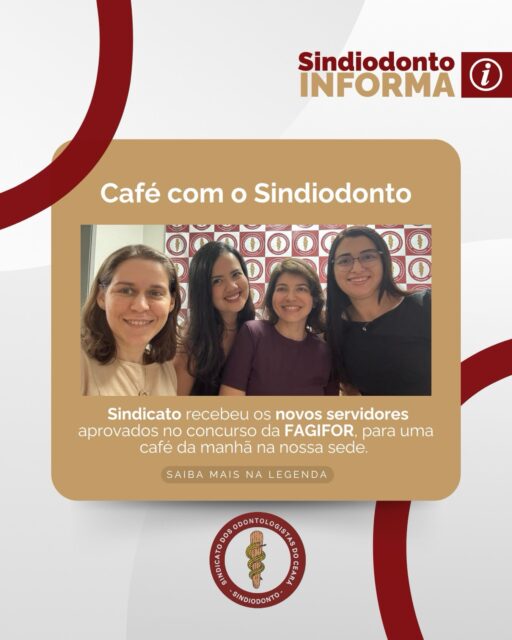 A direção do Sindiodonto convidou todos os novos servidores aprovados no concurso da FAGIFOR para um café da manhã realizado na sede da entidade, no dia 16/05, sábado, às 9 horas.

O encontro foi uma importante oportunidade para acolher os novos servidores, esclarecer dúvidas e apresentar as estratégias de organização da categoria para avançarmos cada vez mais.

Agradecemos a participação de todos que estiveram presentes neste momento de diálogo e integração. 🤝

JUNTOS SOMOS MAIS FORTES!