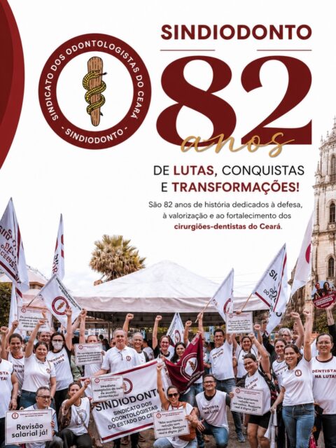 Há 82 anos, o Sindiodonto Ceará escreve uma história de luta, compromisso e defesa da Odontologia cearense.

Ao longo dessa trajetória, foram muitas conquistas alcançadas em favor da valorização profissional, da melhoria das condições de trabalho e da defesa dos direitos dos cirurgiões-dentistas.

Este data celebra não apenas a história da nossa entidade, mas também a dedicação de cada profissional que fortaleceu e continua fortalecendo esse legado.

Seguiremos firmes, unidos e comprometidos com uma Odontologia cada vez mais valorizada.

Parabéns ao Sindiodonto Ceará e a todos nossos filiados que escrevem juntos esses 82 anos de história!

#Sindiodonto #82Anos #Ceara #CirurgiãoDentista #ValorizaçãoProfissional