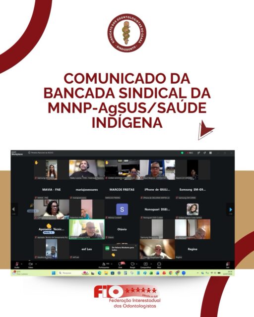 COMUNICADO DA BANCADA SINDICAL DA MNNP-AgSUS/SAÚDE INDÍGENA

A Bancada Sindical da Mesa Nacional de Negociação Permanente dos Trabalhadores e das Trabalhadoras da Saúde Indígena da AgSUS, da qual a Federação Interestadual dos Odontologistas (FIO) faz parte, agradece a expressiva participação da categoria na Plenária Nacional realizada em 23 de julho de 2026.

O encontro reuniu 1.000 participantes, capacidade máxima da plataforma, e demonstrou o compromisso coletivo com a construção do primeiro Acordo Coletivo de Trabalho (ACT) da Saúde Indígena da AgSUS.

Durante cerca de quatro horas de debates, foram discutidas, apreciadas e deliberadas as 18 primeiras cláusulas da Proposta da Pauta Unificada. Para garantir a participação democrática e a análise das cláusulas restantes, a Plenária permanecerá aberta.

- Principais encaminhamentos:

As contribuições apresentadas durante o encontro estão sendo sistematizadas pela Bancada Sindical. Serão incorporadas ao texto final aquelas que tenham abrangência coletiva, caráter nacional e relação com o ACT.

A Proposta da Pauta Unificada será disponibilizada para leitura da categoria. Propostas divergentes deverão ser encaminhadas exclusivamente por escrito para: bancadamnnpagsus@gmail.com

O prazo para envio é até as 18h do dia 27 de julho de 2026. 

As propostas deverão tratar somente das cláusulas ainda não apreciadas, da 19ª à 75ª, indicando de forma objetiva a nova redação sugerida. As cláusulas que não receberem propostas divergentes serão consideradas aprovadas conforme o texto apresentado pela Bancada Sindical.

ATENÇÃO: A plenária terá continuidade na próxima quinta-feira, 30 de julho, às 20h, de forma virtual. O encontro será destinado à discussão e deliberação das propostas divergentes encaminhadas dentro do prazo. As informações de acesso serão divulgadas posteriormente.

A participação da categoria fortalece a construção democrática do primeiro Acordo Coletivo de Trabalho dos trabalhadores e das trabalhadoras da Saúde Indígena da AgSUS.