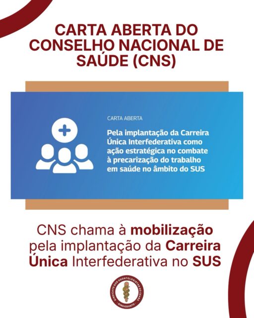 Valorizar quem trabalha no SUS é fortalecer o cuidado oferecido à população. 🦷

O Conselho Nacional de Saúde (CNS) divulgou uma carta aberta que convoca gestores, entidades e sociedade a se mobilizarem pela implantação da Carreira Única Interfederativa e pelo enfrentamento à precarização dos vínculos de trabalho na saúde.

A proposta é levar esse debate às etapas municipais da 18ª Conferência Nacional de Saúde, com a defesa de medidas concretas de valorização das trabalhadoras e dos trabalhadores do SUS.

O Sindiodonto-CE se soma a essa mobilização. A valorização dos cirurgiões-dentistas e de todos os profissionais da saúde precisa estar no centro das decisões sobre o futuro do SUS.

📄 Leia a carta e a matéria completa: https://bit.ly/4xGLzDQ (Link disponível na bio)

Fonte: Ascom/CNS