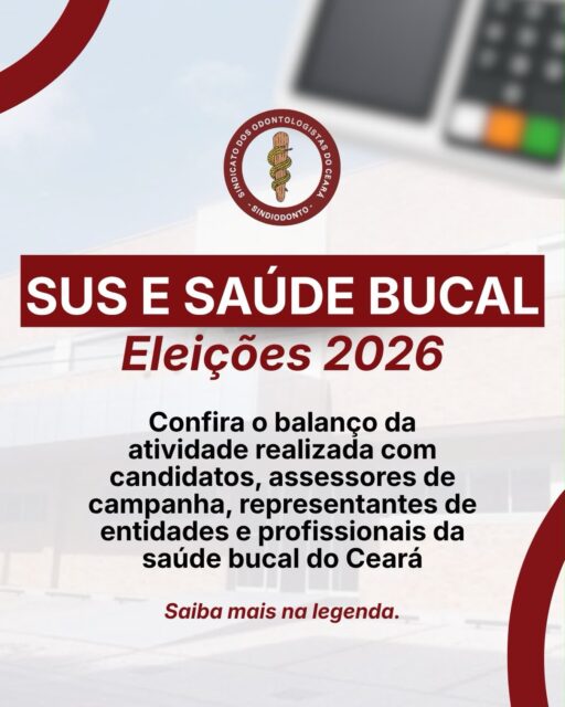 Compromisso com a saúde bucal também se constrói com diálogo, participação e responsabilidade pública.

No dia 17 de setembro, o Sindiodonto-CE realizou o encontro “SUS, Saúde Bucal e as Eleições 2026”, no auditório da ABO-CE, em Fortaleza. O evento reuniu profissionais da Odontologia, representantes de entidades, candidaturas e integrantes da sociedade para discutir o futuro da saúde bucal no Ceará e defender a inclusão das pautas da categoria nos planos de governo.

Durante o encontro, foi apresentada a Carta Aberta de Compromissos e Reivindicações do Sindiodonto-CE, que reúne propostas voltadas ao fortalecimento do SUS e do Brasil Sorridente, além da valorização dos profissionais da Odontologia. A carta e o convite para adesão foram encaminhados às candidaturas vigentes.

Candidatos que compareceram ao evento:

• Catarina Matos, candidata ao Senado (UP);
• Serley de Souza Leal, candidato ao Governo do Ceará (UP);
• Danilo Lopes, candidato a deputado federal (PRD);

Candidatos que não compareceram, mas enviaram representantes: 
• Guilherme Sampaio, candidato a deputado estadual (PT), representado por Moacir Tavares;
• Larissa Gaspar, candidata a deputada federal (PT), representada por Renata Mota;
• Renato Roseno, candidato a deputado federal (PSOL), representado por Geovana Patrício.

O Sindiodonto-CE seguirá aberto ao diálogo e acompanhando os compromissos assumidos com a saúde bucal, com o SUS e com a valorização da Odontologia.

Saúde bucal precisa estar no centro do debate eleitoral.

#SindiodontoCE #SaúdeBucal #SUS #odontologia #ValorizaçãoProfissional