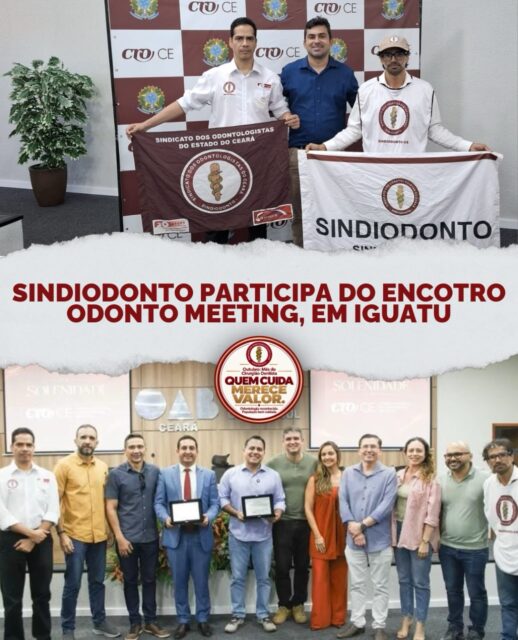 Os diretores delegados da região do Cariri e Centro-Sul, dr. Edvan e dr. Emersom, representaram o Sindiodonto no evento Odonto Meeting, promovido pelo Conselho Regional de Odontologia, na sexta-feira, 16/10/26, em Iguatu-Ce. 

Na ocasião, os diretores delegados ressaltaram a importância da luta pela valorização dos profissionais cirurgiões-dentistas e sobre a relevância do fortalecimento da entidade sindical.

A atividade integrou a programação especial em alusão ao mês do Cirurgião-Dentista, que é celebrado neste mês de outubro.